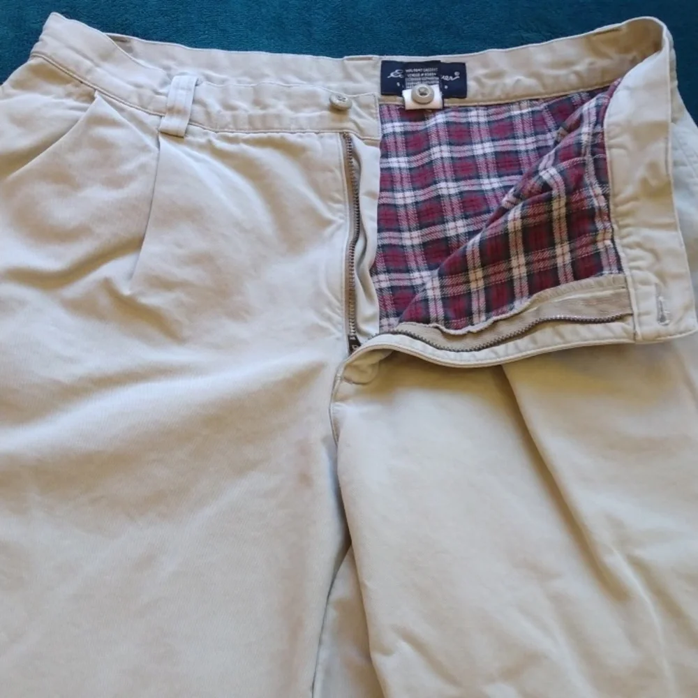 Eddie Bauer Tan/Khaki Cotton Flannel Lined Pants 34 - 30.5